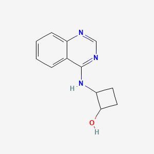 molecular formula C12H13N3O B2547790 2-[(キナゾリン-4-イル)アミノ]シクロブタン-1-オール CAS No. 2198959-67-8