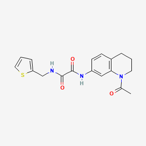 molecular formula C18H19N3O3S B2547792 N'-(1-乙酰-3,4-二氢-2H-喹啉-7-基)-N-(噻吩-2-基甲基)草酰胺 CAS No. 898465-86-6