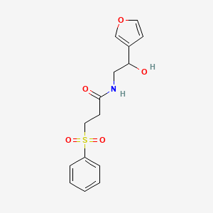 molecular formula C15H17NO5S B2547798 N-(2-(furan-3-yl)-2-hydroxyethyl)-3-(phenylsulfonyl)propanamide CAS No. 1396683-71-8