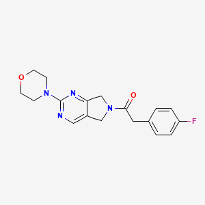 molecular formula C18H19FN4O2 B2547799 2-(4-fluorophenyl)-1-(2-morpholino-5H-pyrrolo[3,4-d]pyrimidin-6(7H)-yl)ethanone CAS No. 2034252-98-5