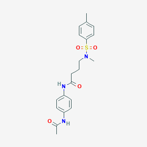 molecular formula C20H25N3O4S B254780 N-[4-(acetylamino)phenyl]-4-{methyl[(4-methylphenyl)sulfonyl]amino}butanamide 