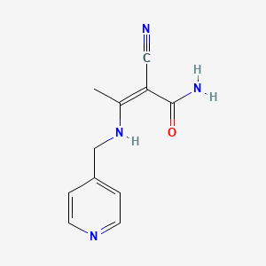 molecular formula C11H12N4O B2547802 2-氰基-3-[(4-吡啶甲基)氨基]-2-丁烯酰胺 CAS No. 303153-02-8