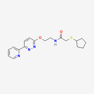2-(cyclopentylthio)-N-(2-((6-(pyridin-2-yl)pyridazin-3-yl)oxy)ethyl)acetamide