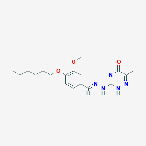 molecular formula C18H25N5O3 B254781 3-[(2E)-2-[(4-hexoxy-3-methoxyphenyl)methylidene]hydrazinyl]-6-methyl-2H-1,2,4-triazin-5-one 