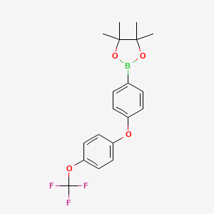 molecular formula C19H20BF3O4 B2547813 4,4,5,5-Tetramethyl-2-[4-[4-(trifluoromethoxy)phenoxy]phenyl]-1,3,2-dioxaborolane CAS No. 1426337-32-7