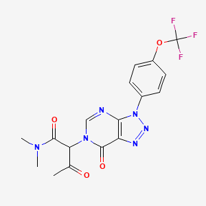 N,N-dimethyl-3-oxo-2-(7-oxo-3-(4-(trifluoromethoxy)phenyl)-3H-[1,2,3]triazolo[4,5-d]pyrimidin-6(7H)-yl)butanamide