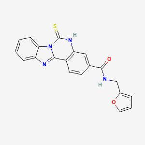 N-(furan-2-ylmethyl)-6-sulfanylidene-5H-benzimidazolo[1,2-c]quinazoline-3-carboxamide