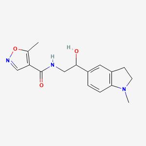 molecular formula C16H19N3O3 B2547826 N-(2-hydroxy-2-(1-methylindolin-5-yl)ethyl)-5-methylisoxazole-4-carboxamide CAS No. 1705649-88-2