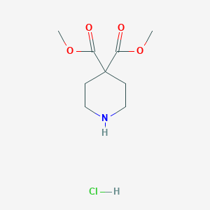 molecular formula C9H16ClNO4 B2547829 Dimethyl piperidine-4,4-dicarboxylate;hydrochloride CAS No. 2361643-41-4