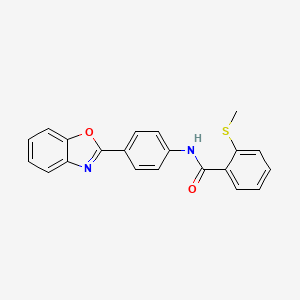 molecular formula C21H16N2O2S B2547830 N-(4-(benzo[d]oxazol-2-yl)phenyl)-2-(methylthio)benzamide CAS No. 896348-47-3