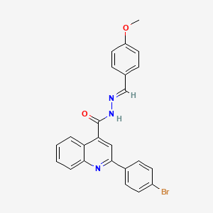 molecular formula C24H18BrN3O2 B2547833 (E)-2-(4-bromophenyl)-N'-(4-methoxybenzylidene)quinoline-4-carbohydrazide CAS No. 310453-53-3