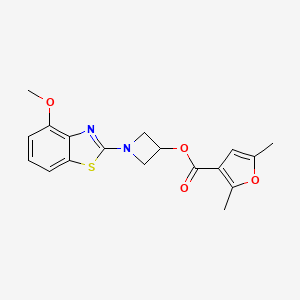 molecular formula C18H18N2O4S B2547834 1-(4-甲氧基苯并[d]噻唑-2-基)氮杂环丁-3-基 2,5-二甲基呋喃-3-羧酸酯 CAS No. 1396869-25-2