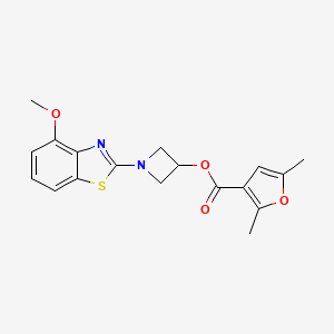 molecular formula C18H18N2O4S B2547834 1-(4-Methoxybenzo[d]thiazol-2-yl)azetidin-3-yl 2,5-dimethylfuran-3-carboxylat CAS No. 1396869-25-2