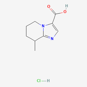 molecular formula C9H13ClN2O2 B2547838 8-Methyl-5,6,7,8-tetrahydroimidazo[1,2-a]pyridine-3-carboxylic acid;hydrochloride CAS No. 2402830-19-5
