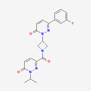 6-(3-Fluorophenyl)-2-[1-(6-oxo-1-propan-2-ylpyridazine-3-carbonyl)azetidin-3-yl]pyridazin-3-one