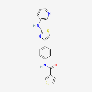 molecular formula C19H14N4OS2 B2547844 N-(4-(2-(吡啶-3-基氨基)噻唑-4-基)苯基)噻吩-3-甲酰胺 CAS No. 1797558-06-5