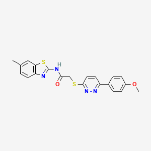 molecular formula C21H18N4O2S2 B2547845 2-((6-(4-methoxyphenyl)pyridazin-3-yl)thio)-N-(6-methylbenzo[d]thiazol-2-yl)acetamide CAS No. 872688-99-8