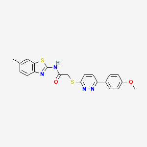 molecular formula C21H18N4O2S2 B2547845 2-((6-(4-Methoxyphenyl)pyridazin-3-yl)thio)-N-(6-methylbenzo[d]thiazol-2-yl)acetamid CAS No. 872688-99-8