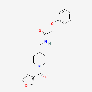 molecular formula C19H22N2O4 B2547848 N-((1-(呋喃-3-羰基)哌啶-4-基)甲基)-2-苯氧基乙酰胺 CAS No. 1396808-83-5