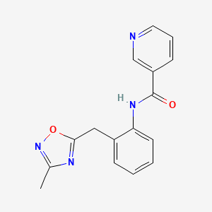 molecular formula C16H14N4O2 B2547857 N-(2-((3-methyl-1,2,4-oxadiazol-5-yl)methyl)phenyl)nicotinamide CAS No. 1448126-54-2