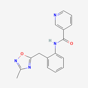 molecular formula C16H14N4O2 B2547857 N-(2-((3-méthyl-1,2,4-oxadiazol-5-yl)méthyl)phényl)nicotinamide CAS No. 1448126-54-2