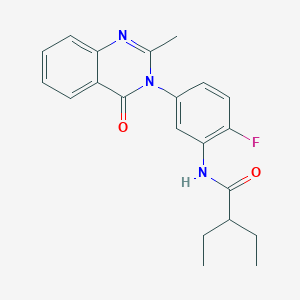 molecular formula C21H22FN3O2 B2547859 2-ethyl-N-(2-fluoro-5-(2-methyl-4-oxoquinazolin-3(4H)-yl)phenyl)butanamide CAS No. 899980-41-7