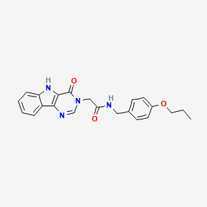 2-(4-oxo-4,5-dihydro-3H-pyrimido[5,4-b]indol-3-yl)-N-(4-propoxybenzyl)acetamide