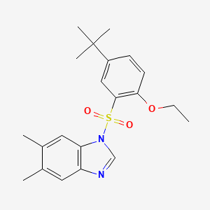molecular formula C21H26N2O3S B2547869 1-(5-tert-butyl-2-ethoxybenzenesulfonyl)-5,6-dimethyl-1H-1,3-benzodiazole CAS No. 868212-90-2