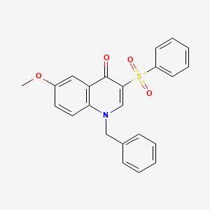 molecular formula C23H19NO4S B2547872 3-(苯磺酰基)-1-苄基-6-甲氧基-1,4-二氢喹啉-4-酮 CAS No. 866725-71-5