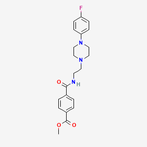 molecular formula C21H24FN3O3 B2547881 4-((2-(4-(4-フルオロフェニル)ピペラジン-1-イル)エチル)カルバモイル)安息香酸メチル CAS No. 1209088-39-0