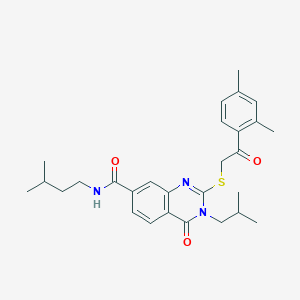 2-{[2-(2,4-dimethylphenyl)-2-oxoethyl]thio}-3-isobutyl-N-(3-methylbutyl)-4-oxo-3,4-dihydroquinazoline-7-carboxamide