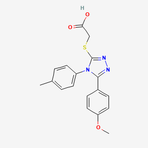 molecular formula C18H17N3O3S B2547884 2-{[5-(4-甲氧基苯基)-4-(4-甲基苯基)-4H-1,2,4-三唑-3-基]硫代}乙酸 CAS No. 863184-29-6