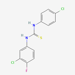 molecular formula C13H9Cl2FN2S B2547886 N-(3-chloro-4-fluorophenyl)-N'-(4-chlorophenyl)thiourea CAS No. 298215-85-7