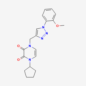 molecular formula C19H21N5O3 B2547888 1-Cyclopentyl-4-[[1-(2-methoxyphenyl)triazol-4-yl]methyl]pyrazine-2,3-dione CAS No. 2415511-70-3