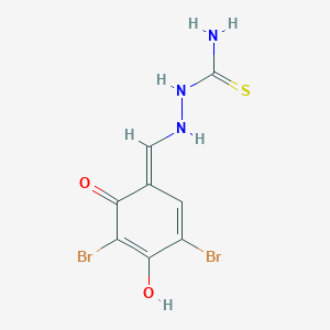 molecular formula C8H7Br2N3O2S B254789 [[(E)-(3,5-dibromo-4-hydroxy-6-oxocyclohexa-2,4-dien-1-ylidene)methyl]amino]thiourea 