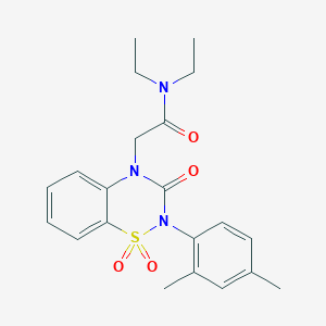 molecular formula C21H25N3O4S B2547895 2-(2-(2,4-二甲苯基)-1,1-二氧化-3-氧代-2H-苯并[e][1,2,4]噻二嗪-4(3H)-基)-N,N-二乙基乙酰胺 CAS No. 942035-16-7