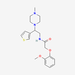 molecular formula C20H27N3O3S B2547905 2-(2-methoxyphenoxy)-N-(2-(4-methylpiperazin-1-yl)-2-(thiophen-3-yl)ethyl)acetamide CAS No. 946327-34-0