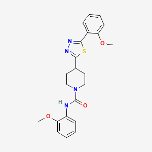 molecular formula C22H24N4O3S B2547907 N-(2-methoxyphenyl)-4-(5-(2-methoxyphenyl)-1,3,4-thiadiazol-2-yl)piperidine-1-carboxamide CAS No. 1170367-05-1