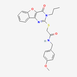 N-(4-methoxybenzyl)-2-[(4-oxo-3-propyl-3,4-dihydro[1]benzofuro[3,2-d]pyrimidin-2-yl)sulfanyl]acetamide