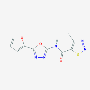 molecular formula C10H7N5O3S B2547913 N-(5-(furan-2-yl)-1,3,4-oxadiazol-2-yl)-4-methyl-1,2,3-thiadiazole-5-carboxamide CAS No. 1207047-39-9