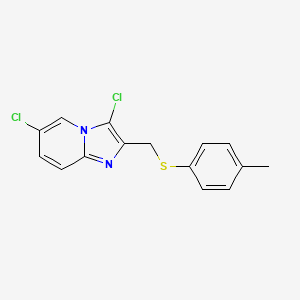 molecular formula C15H12Cl2N2S B2547915 3,6-Dichloro-2-((p-tolylthio)methyl)imidazo[1,2-a]pyridine CAS No. 314746-70-8