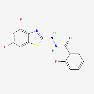molecular formula C14H8F3N3OS B2547917 N'-(4,6-difluoro-1,3-benzothiazol-2-yl)-2-fluorobenzohydrazide CAS No. 851988-44-8