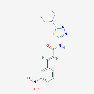 molecular formula C16H18N4O3S B254792 N-[5-(1-ethylpropyl)-1,3,4-thiadiazol-2-yl]-3-{3-nitrophenyl}acrylamide 