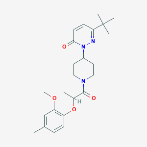 molecular formula C24H33N3O4 B2547922 6-Tert-butyl-2-[1-[2-(2-methoxy-4-methylphenoxy)propanoyl]piperidin-4-yl]pyridazin-3-one CAS No. 2309573-37-1