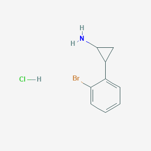 molecular formula C9H11BrClN B2547926 2-(2-Bromophenyl)cyclopropan-1-amine hydrochloride CAS No. 1354954-27-0