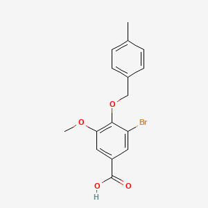 molecular formula C16H15BrO4 B2547928 3-溴-5-甲氧基-4-[(4-甲基苯基)甲氧基]苯甲酸 CAS No. 938149-02-1