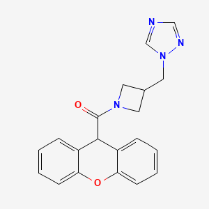 molecular formula C20H18N4O2 B2547931 (3-((1H-1,2,4-triazol-1-yl)methyl)azetidin-1-yl)(9H-xanthen-9-yl)methanone CAS No. 2320684-67-9