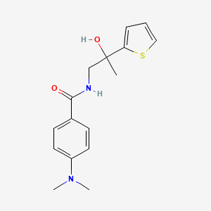 molecular formula C16H20N2O2S B2547934 4-(dimethylamino)-N-(2-hydroxy-2-(thiophen-2-yl)propyl)benzamide CAS No. 1351641-91-2