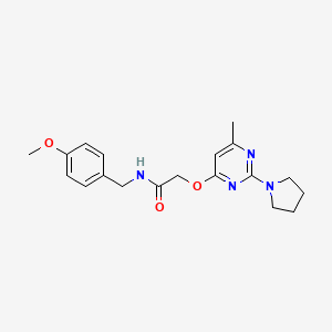 molecular formula C19H24N4O3 B2547940 N-(4-methoxybenzyl)-2-((6-methyl-2-(pyrrolidin-1-yl)pyrimidin-4-yl)oxy)acetamide CAS No. 1030097-62-1