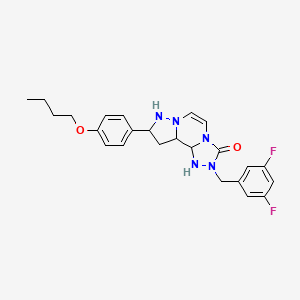 molecular formula C24H21F2N5O2 B2547946 11-(4-丁氧苯基)-4-[(3,5-二氟苯基)甲基]-3,4,6,9,10-五氮三环[7.3.0.0^{2,6}]十二-1(12),2,7,10-四烯-5-酮 CAS No. 1326833-00-4